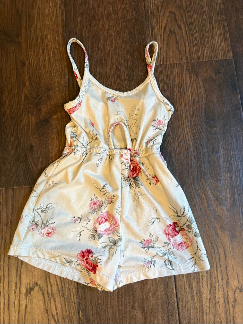 Cream Floral Girls' One-Piece Romper